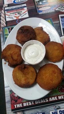 Fried green tomatoes...a little over done but seasoned right