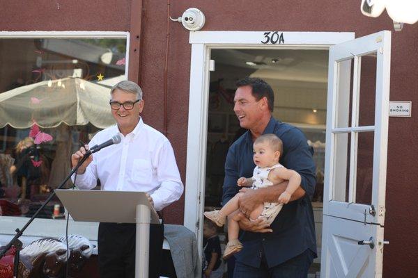 Mark Steines & his sweet Parker Rose discussing recording the audiobook for Dr. Bob's 7 Secrets of the Newborn from St. Martin's Press.