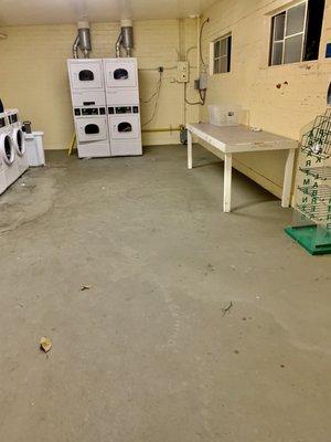 One of MANY laundry rooms. Not cleaned in the two years. I cleaned this one myself.