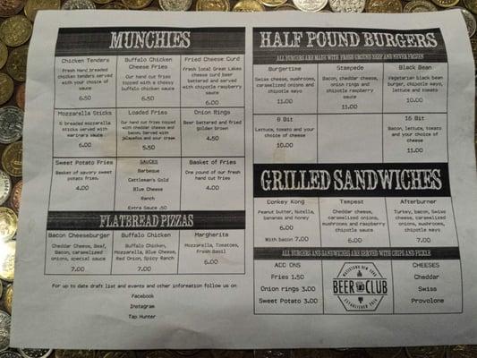 The menu!