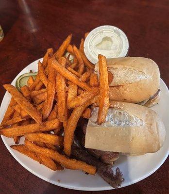 Big unit with sweet potato fries