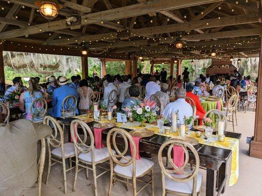 Wedding reception at the Mary Ann Peeples Pavilion.