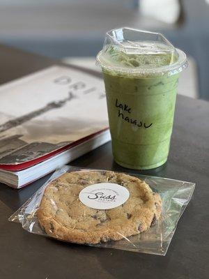 Lake Havasu and chocolate chip cookie from Suss Pastries