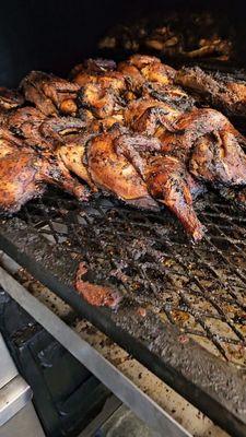 You can smell the jerk chicken coming down the block !!