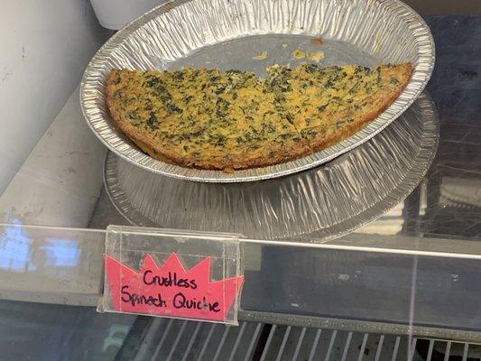 Crustless spinach quiche  June 2023