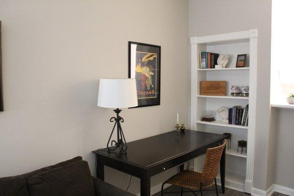 Living Room with Built in Book Shelf