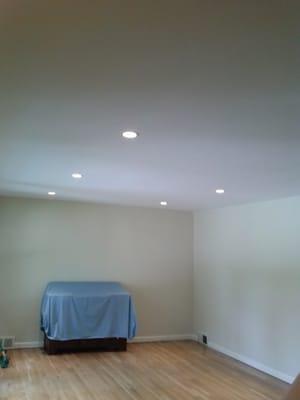 Recessed lighting in our living room.