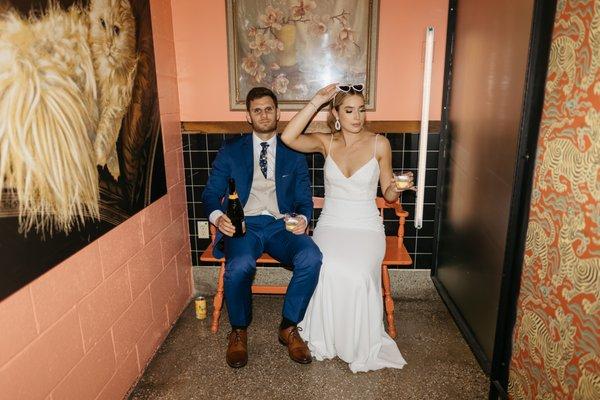 image by Fatima Elreda Photo in Smog Shoppe Wedding Venue in woman's bathroom