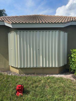 After Install of our Extra-Strong Accordion Hurricane Shutters