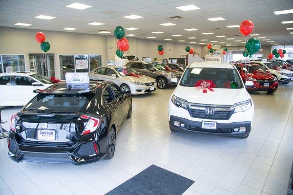 The showroom at Sussex Honda