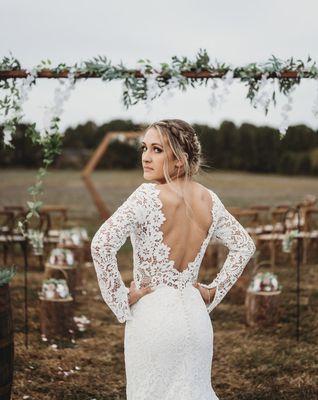 Wedding hair and makeup by Ana and Raven at Heirloom. ''Twas a windy day.