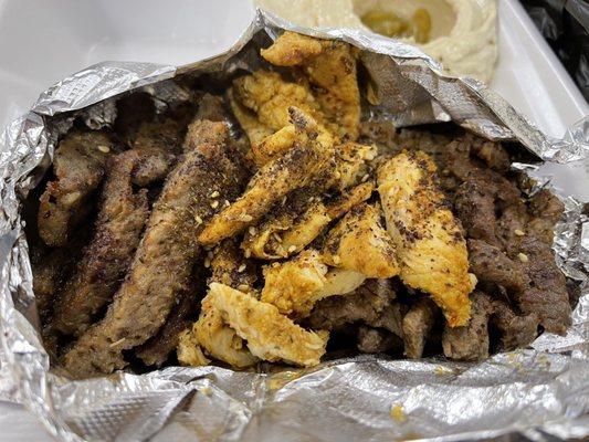 Combo Beef, Chicken and Gyro Shawarma