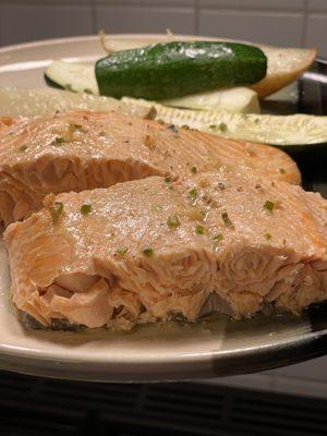 Close up shot of their coho salmon---so flaky, fresh and moist. Delicious flavor!!!!!