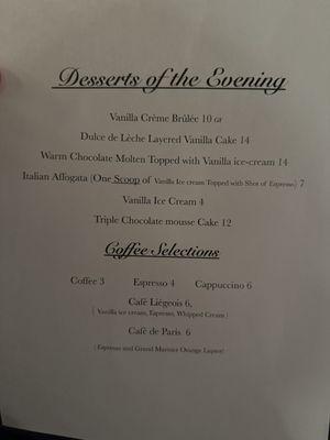 Dessert Menu!!