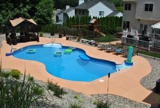 Beautiful Color Concrete with liner swim out!