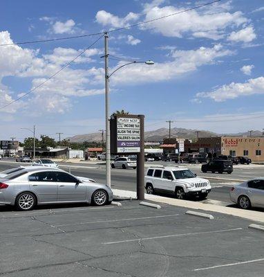 Exterior parking lot for business.