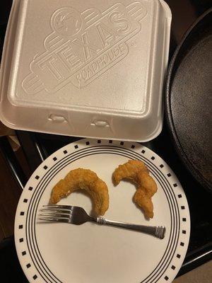 2 of my leftover fish sticks they pass off as catfish fillets.