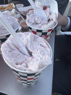 Raspberry pecan and raspberry oreo concretes. The best!