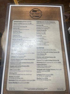 Menu