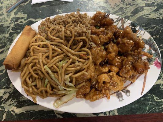 Dinner plate with Orange Chicken