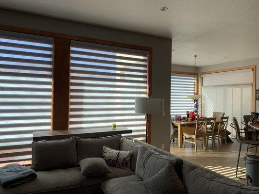 Designer banded shades by Hunter Douglas