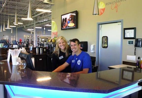 Lanie & Tom take a moment to greet you at the RAC Cafe.