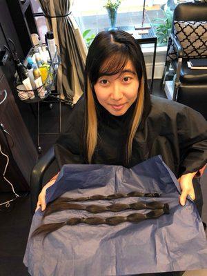 My lovely client donating her hair to make someone in need of it happy!