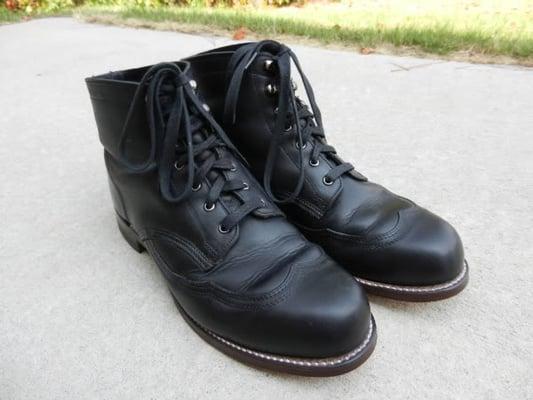 Wolverine 1000 Addison boots resoled with leather sole.