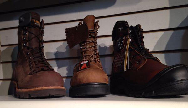 They have an impressive collection of men's steel toed work boots.