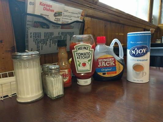 Interesting selection of condiments.