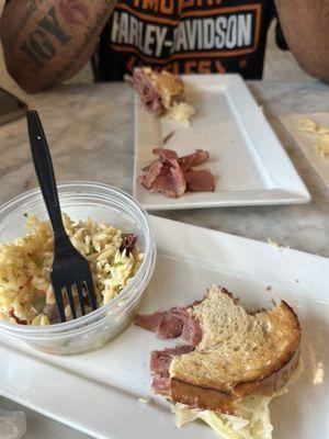 Orzo Salad and Pastrami's sandwich.