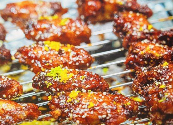 mango sesame chicken.