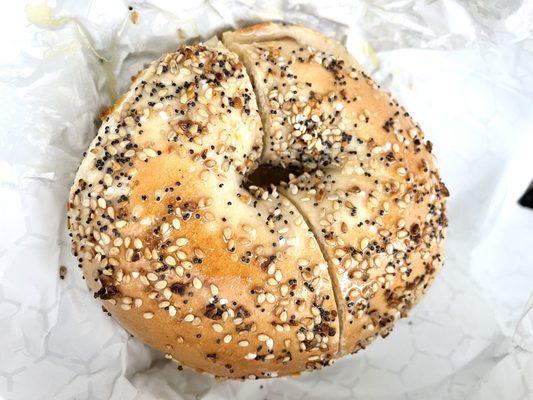 Everything bagel with butter