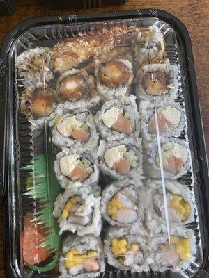 Shrimp Tempura Roll, Philadelphia Roll, Shrimp Mango Roll