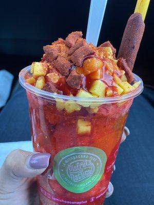 Mangonada with chamoy ice cream