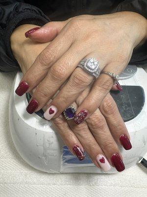 My beautiful Valentine nails by Kim!