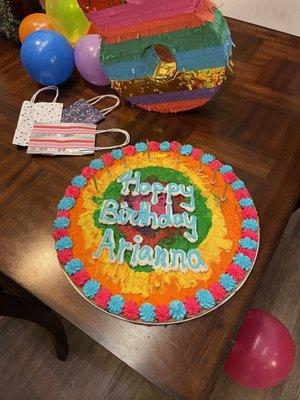 Awesome tie dye cake for my niece!