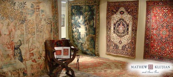 Showroom of rugs at Mathew Klujian & Sons