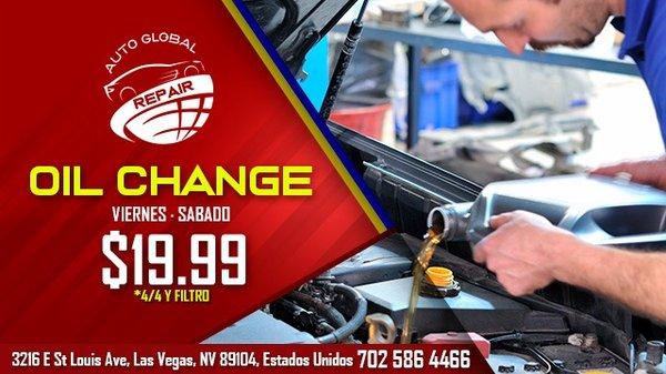 Oil Change Only $19.99 ** Offers Apply Friday & Sunday