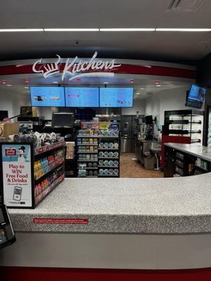 Cashier with food view