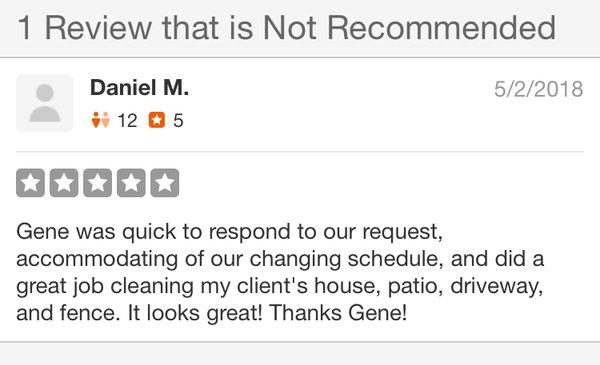 Yelp wants me to pay them to show my client's best reviews. I won't be extorted by Yelp. So I've copied this review, Yelp deleted.