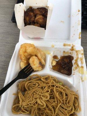 honey walnut shrimp, general chicken, & Orange Chicken