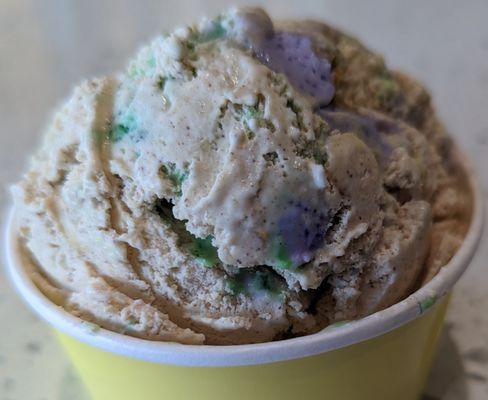 Kings Cake Ice Cream made with fresh Kings Cake from Suarez Bakery!