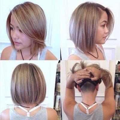 This is what I asked her to do. Simple undercut with a bob over it.