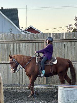 My beautiful daughter and the horse she rode in on.