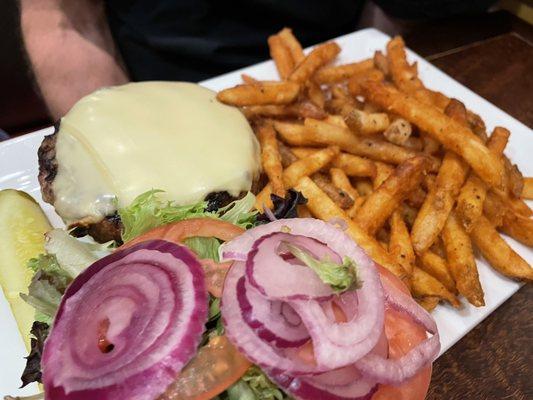 Burger and fries- good!