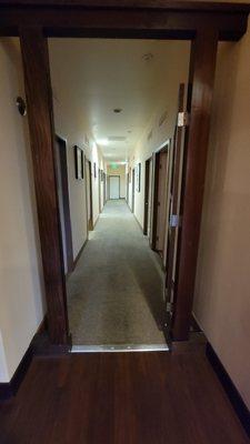 Hallway to facial and massage rooms