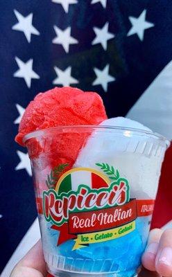 All American: Cherry Lemon, and Blue Raspberry Italian Ice