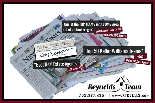 Named "The Best Real Estate Agents" for 2 years in a row by the Wall Street Journal; Real Trends.