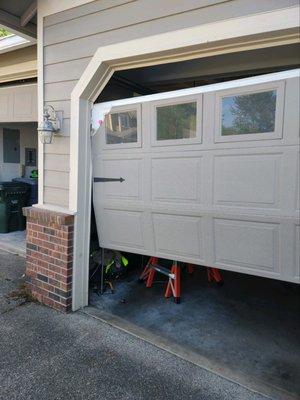 Broken garage door